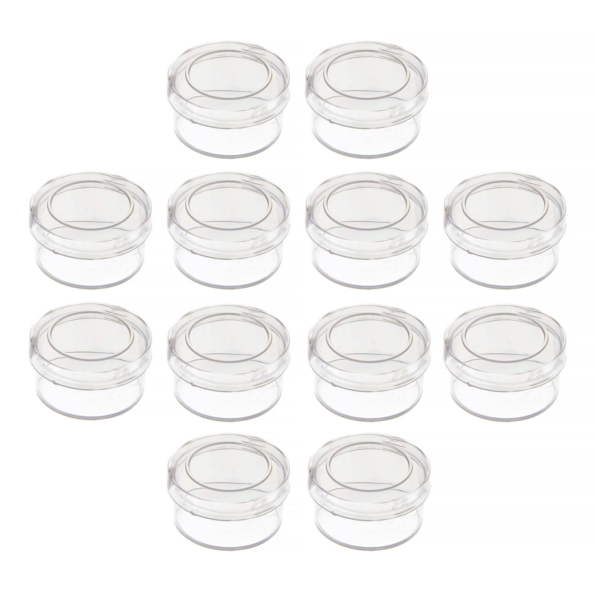 John Bead Mini Clear Plastic Round Containers, 12ct.